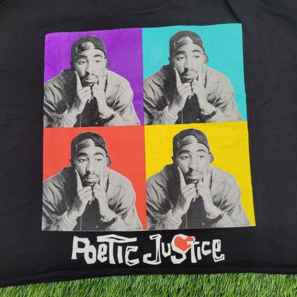 2PAC Shakur Cropped Shirt Womens XL 23x18 Black - Picture 7 of 11